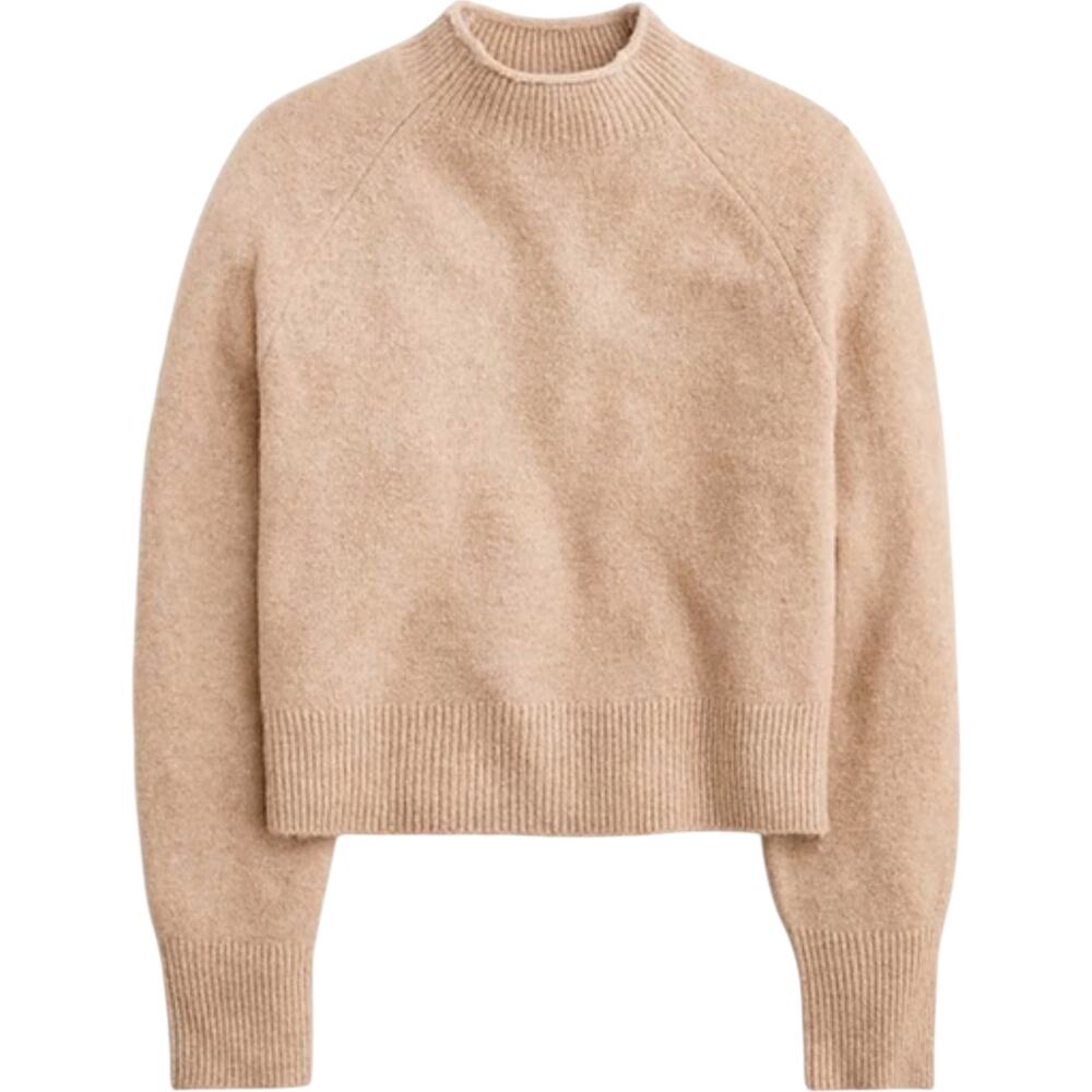 J.Crew Rollneck Sweater Supersoft Yarn Merino Wool Alpaca Relaxed Crop Camel 3X